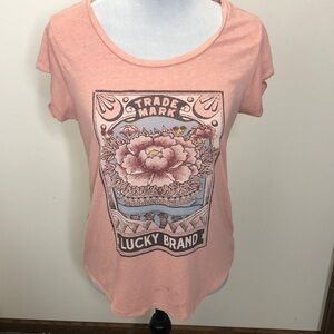 Lucky brand light peach short sleeve Flor tee shirt​